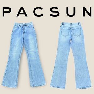 PacSun High Rise Bootcut Jeans Light Wash Denim Size: 24 Button Fly Pac Sun